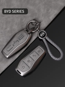 Pièces automobiles haut de gamme, cuir, alliage de zinc, résistant aux rayures, porte-clés de télécommande, anneau de support pour <span class=keywords><strong>BYD</strong></span> Yuan Song Qin Ato <span class=keywords><strong>3</strong></span> Han - Product Image 2