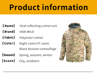 Veste coupe-vent imperméable HAN WILD, veste à réflexion thermique, veste tactique à capuche camouflage pour hommes