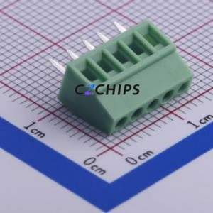 KF128-2.54-5P Screw Terminal Block Through hole Component (THT),P=2.54mm Connector 1x5P 2.54mm Green Through Hole - Product Image 1