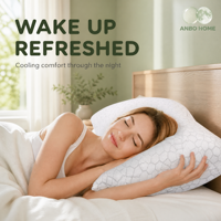 Oreiller rafraîchissant en mousse à mémoire de forme déchiquetée réglable, taille Queen, housse lavable, certifié CertiPUR-US, en stock