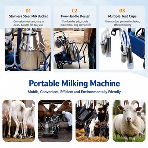 Machine à traire <span class=keywords><strong>manuelle</strong></span> non électrique, traiteur portable pour vache, chèvre, mouton, usage domestique et laitier - Product Image 5