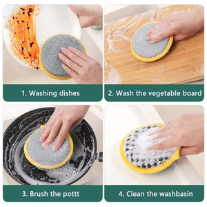 Éponges à vaisselle réutilisables et lavables, éponge <span class=keywords><strong>magique</strong></span> double face pour laver la vaisselle, objets utiles pour nettoyer la cuisine, outils pratiques, 10 pièces - Product Image 5
