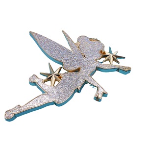 Customized Cartoon Metal Badge Glitter Epoxy Resin 3D Character Shape Safety Pin For Children's <b>Bags</b> Alloy Logo - Product Image 5