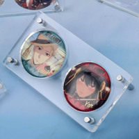 Support de présentation de badge en acrylique, cadre de rangement, support moderne de forme carrée, écologique pour un montage facile, transparent, clair, anime