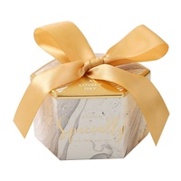 Boîtes cadeaux de mariage hexagonales de luxe avec couvercle