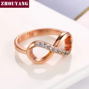 แหวนแฟชั่นสีโรสโกลด์รูปทรง "8" สไตล์เรียบง่ายสำหรับผู้หญิงทำงานปาร์ตี้ของขวัญ - Product Image 3