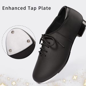 Zapatos de Claqué Dynadans para Niños, Unisex, de Piel Sintética, con Cordones, Tacón Plano, Embalaje en Caja, Modelo 603 - Product Image 5