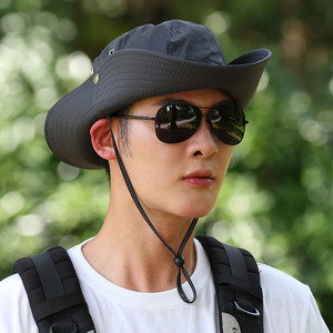 Chapeau Bob Homme d'Extérieur Réglable Anti-UV Respirant en Toile pour l'Été, Randonnée, Pêche, Style Décontracté - Product Image 3