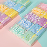 Chiffres d'anniversaire 0-9 Macarons Couleurs Dessins animés Gâteau de fête pour enfants Dessert Décoration Autres Bougies de Noël Luxe