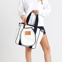 Raquette de tennis unisexe personnalisée sac de sport fourre-tout pliable léger avec toile et doublure en PU fermeture à glissière doublure en nylon pour balles