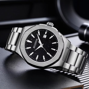 Reloj Analógico de Negocios de Acero Inoxidable Sólido, Personalizable, con Movimiento de Cuarzo Miyota, Resistente al Agua 5BAR, Correa de Cuero, 41MM - Product Image 1