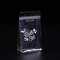 Sac de rangement cosmétique portable et tendance avec fermeture éclair résistante à l'eau, motif personnalisé, durable, avec languette de suspension pour le transport de liquides