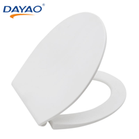 Couvre-siège de toilette en forme de O, blanc, en plastique PP, avec anneau intérieur arrondi, résistant aux chocs, finition lisse, compatible avec les toilettes en céramique