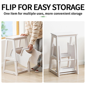 <span class=keywords><strong>Escalera</strong></span> Plegable Multiusos 2 en 1, Diseño Convertible, Certificación EN131, <span class=keywords><strong>Escalera</strong></span> <span class=keywords><strong>de</strong></span> <span class=keywords><strong>Madera</strong></span> <span class=keywords><strong>de</strong></span> <span class=keywords><strong>3</strong></span> <span class=keywords><strong>Peldaños</strong></span> para Cocina, Biblioteca, Aula - Product Image 3