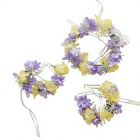 Couronne florale artisanale en tissu floqué, style forêt, avec hortensias et baies, pour coiffure de mariée, bracelet, idéale pour les vacances et les séances photo