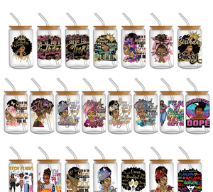 Calcomanías DTF UV de Mujer Negra Rezando, Listas para Aplicar, Resistentes al Agua, Pegatinas de Transferencia para Manualidades, para Vasos Libbey de 16 Onzas - Product Image 2