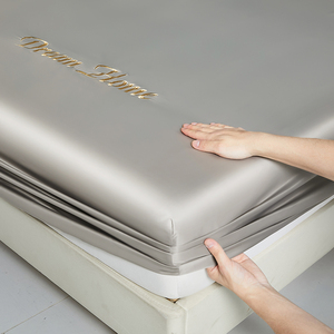 Nuovo Lenzuolo con Angoli in Seta Ghiacciata Lavata ad Acqua 100TC per Tutte le Stagioni, Tinta Unita, Serie Modern Dream Home, Singolo Personalizzabile - Collezione 2026 - Product Image 3