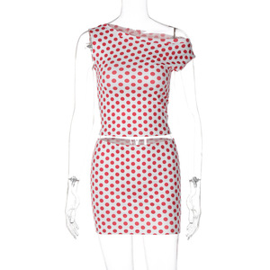Conjunto de Falda y Top de Verano para Mujer, Estilo Europeo y Americano, Estampado, Manga Única, Ajustado, Bdbh <span class=keywords><strong>2</strong></span> - Product Image 3