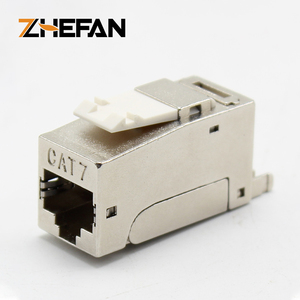 ZHEFAN <span class=keywords><strong>RJ45</strong></span> CAT7 Jack Keystone Blindé Sans Outil 90 Degrés, Connecteur Modulaire Femelle <span class=keywords><strong>RJ45</strong></span> Blindé <span class=keywords><strong>Cat</strong></span> <span class=keywords><strong>7</strong></span> à Sertir - Product Image 1