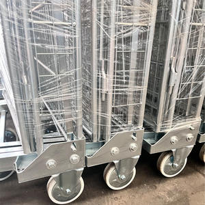 500kg Heavy Duty Supermarché Galvanisé 4 Faces Pliable En Métal Rouleau Cage Chariot Entreposage Blanchisserie Chariot Cage - Product Image 5