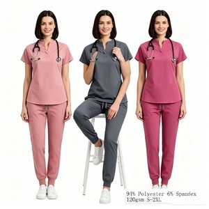 42015 Trajes con Cuello Alto, Pijama Clínica <span class=keywords><strong>Blanco</strong></span> Elástico para Dama Corte Moderno, Pijama Clínica Hombre Elástico - Product Image 1