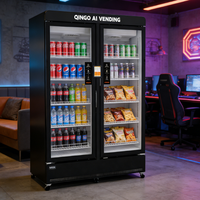 Máquina Expendedora Comercial Qingo para Snacks y Bebidas, Pantalla Táctil SDK, Capacidad para 495 Botellas, Cumple con ADA, para Venta de Bebidas en Espacios Públicos