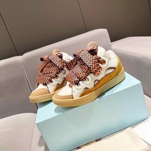 Zapatillas de Masaje Cerradas de Cuero Genuino Lanvine de Diseñador de Lujo de Alta Calidad, Tendencia de Moda, Elegancia, Suela Gruesa, con Cordones - Product Image 6