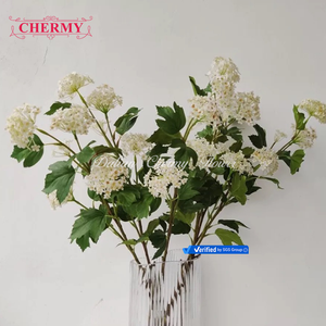 TH1421 Vente en gros 5 têtes Voile de mariée artificiel Fleurs Spirée Boule de neige Petit hortensia blanc pour mariage Fleurs décoratives - Product Image 6
