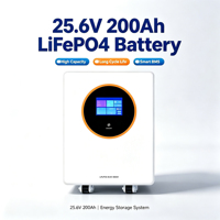 Batterie de stockage d'énergie solaire 25,6V 200Ah 5KWh semi-solide pour ESS résidentiel mural, 8000 cycles