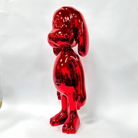 Promotion : Statue Snoopy rose électro-plaquée, sculpture de dessin animé, statue de chien en fibre de verre, accessoires animaux, statues d'animaux en résine, pop art