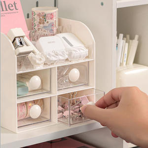 Organisateur de bureau à <span class=keywords><strong>tiroirs</strong></span> Boîte de rangement de cosmétiques Boîte de maquillage en <span class=keywords><strong>plastique</strong></span> avec 4 mini <span class=keywords><strong>tiroirs</strong></span> - Product Image 5