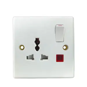 New Arrival Bakelite Wall Switch and Socket 16A 3pin Universal Switched Socket with Neon