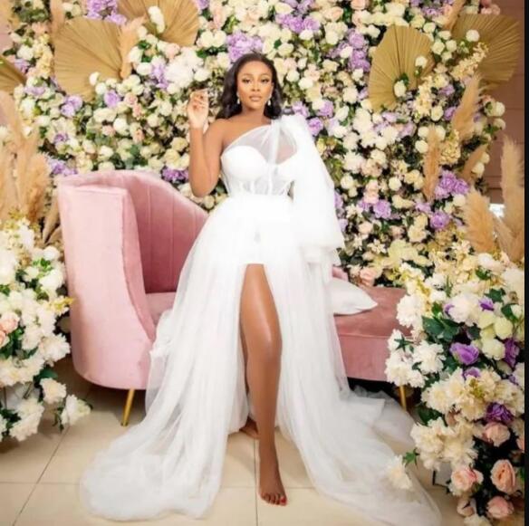 Bride Bridal Shower Dress One Shoulder White Shower Dress A Line Floor Length Plain Wedding Robes Mw392 Bride Bridal Shower Dress One Shoulder White Shower Dress A Line Floor Length Plain Wedding Robes Mw392