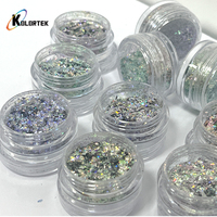 Kolortek Cristaux Aurora Nail Powder Glitter Fire Star Nail Art Cloud Holo Flakes Chrome Powder Nail Sequins
