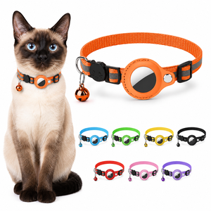 <b>Pet</b> Cat <b>Collar</b> Reflective Strip Airtag Holder Bell Adjustable <b>Collar</b> With Breakaway Buckle for Safe - Product Image 1