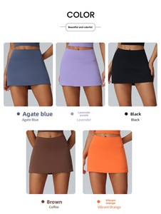 Falda Deportiva Lulu Sólida y Transpirable con Bolsillos para Mujer, Forrada, Antiexposición, Pantalones Cortos Deportivos Casuales de Dos Piezas, Culottes de Yoga - Product Image 6