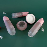 Ensemble d'emballages cosmétiques à dégradé de couleurs, imprimé en sérigraphie, pot vide pour crème visage, flacon en verre pour lotion avec pompe
