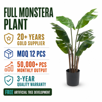 Plante artificielle Monstera réaliste, faux arbre, plante artificielle à feuilles fendues, verdure en pot pour la décoration de la maison, du bureau et de l'hôtel