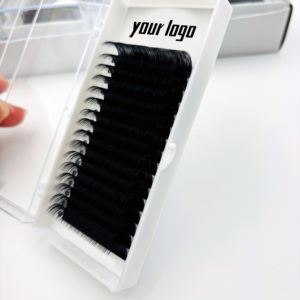 Extensions de cils individuelles en velours cachemire, fibre PBT coréenne, 17 mm, faites à la main, fournitures pour extensions de cils, plateau de cils noir mat, extensions de volume - Product Image 3