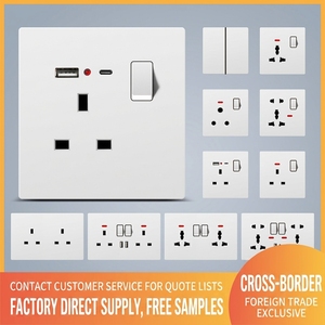 Interruptor y Enchufe Multifuncional Blanco Estándar Británico 13A <span class=keywords><strong>de</strong></span> Hong Kong - Product Image 1