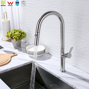 Rubinetto da <span class=keywords><strong>Cucina</strong></span> Estraibile a Collo d'Oca in Acciaio Inox 304 Spazzolato <span class=keywords><strong>Oro</strong></span> con Marchio d'Autenticità - Product Image 1
