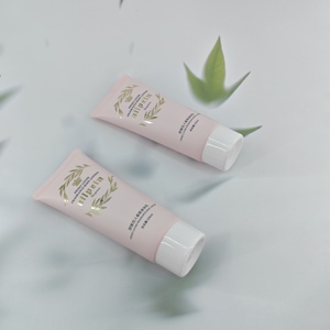 Emballage personnalisé écologique en tube souple en plastique rose mat de 150 ml avec bouchon à clapet pour le lavage du visage cosmétique - Product Image 2
