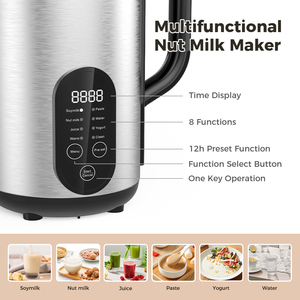 Máy xay sinh tố làm nóng nhanh bằng thép không gỉ, làm sữa đậu nành, sữa hạt, máy xay sữa hạt, thiết bị gia dụng nhỏ gọn - Product Image 3