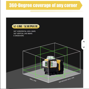 Niveau laser rotatif professionnel 360° 12 lignes de haute qualité, modèle TL-12, idéal pour la rénovation - Vente chaude - Product Image 5