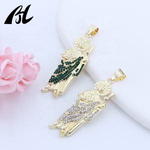 Haute qualité 14K & 18K plaqué or religieux Zircon pendentif à la mode San Judas collier attrayant alliage breloques pour hommes femmes - Product Image 5