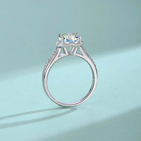 Bague en Moissanite 2 carats couleur D VVS, en Argent Sterling S925, Bague de Fiançailles Scintillante Tendance pour Femme, Vente en Gros Usine