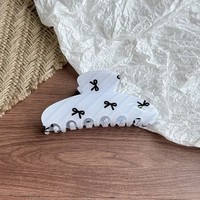 Nouvelles pinces à cheveux en acrylique YJL, motif rayé rose, 10 cm, avec nœud rayé bleu, vente en gros