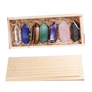 Juego de piedras facetadas pulidas naturales estilo Feng Shui puntos de doble terminación varitas Torre láser cristal curativo decorativo - Product Image 1