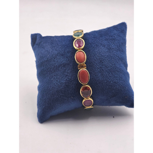 สร้อยข้อมือ Navratan ธรรมชาติโบราณมีชุดอัญมณีสีสดใส9ชิ้นของขวัญชุดเครื่องประดับ - Product Image 1