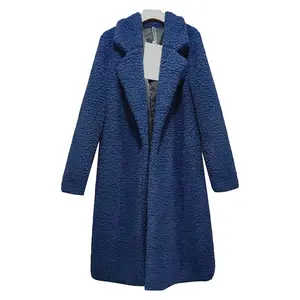 Cardigan de lã solto longo, casaco de trincheira para mulheres
